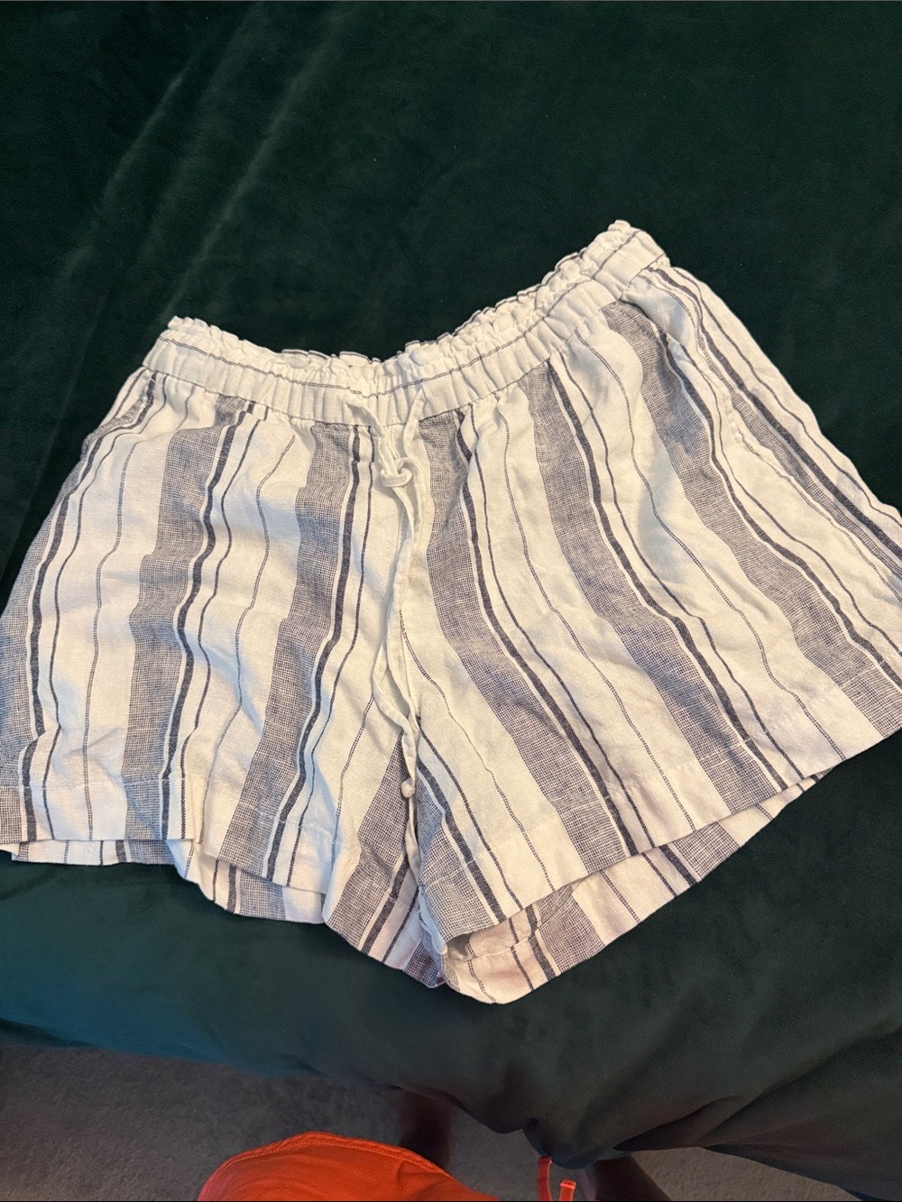 GAP White and Navy Striped Drawstring Women’s Shorts